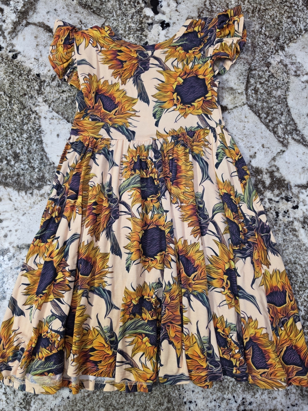 Posh Peanut Bamboo Arev Sunflower Dress 3t Spring Summer Fall - Picture 2 of 4